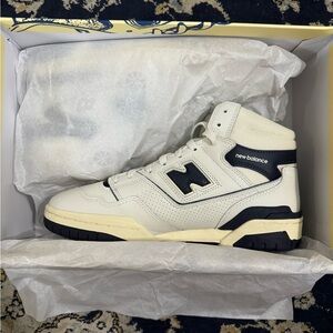 Aime Leon Dore x New Balance 650s in White/Navy Blue, Sz 8.5. NWB.